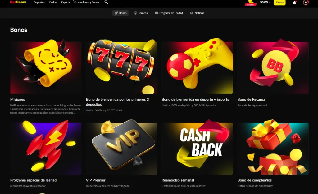 Bono de bienvenida en deporte y Esports de BetBoom México